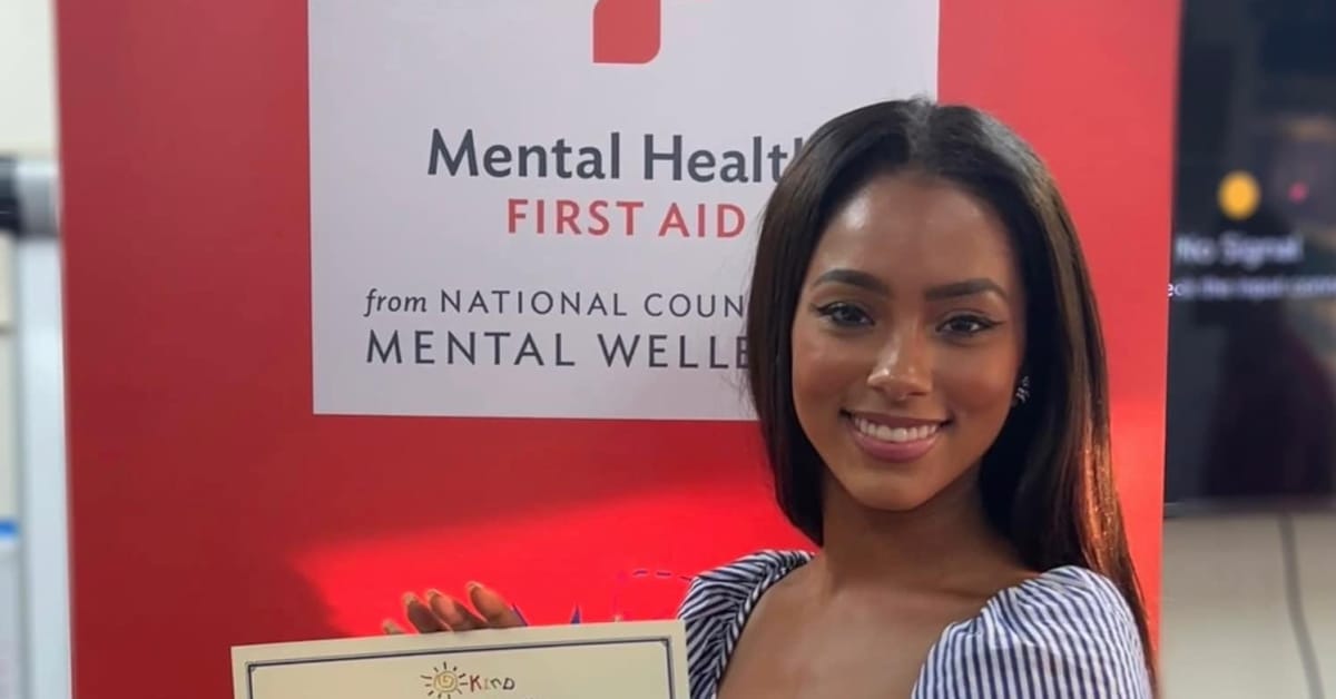 Mental health first aid training with Miss World Trinidad & Tobago Aché Abrahams Miss World