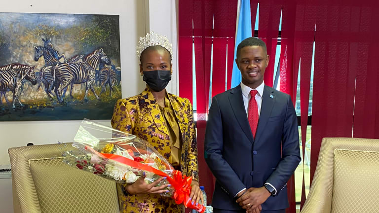 Miss Botswana Meets the Minister Of Youth, Sports and Culture - Miss