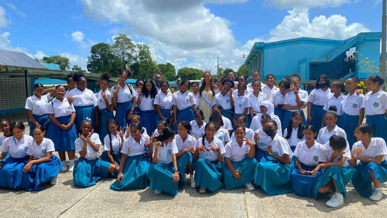 Miss World Trinidad & Tobago visits Tabaquite Secondary School as a