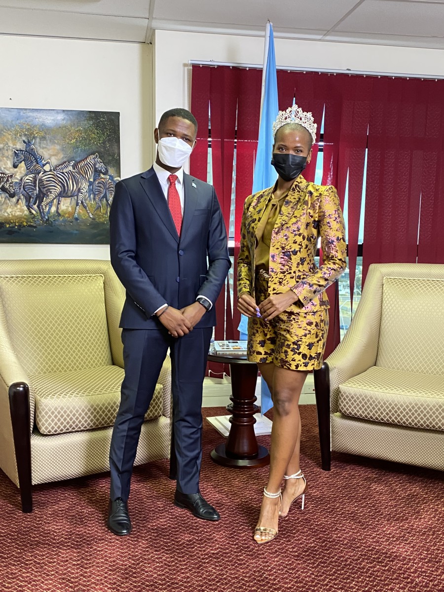 Miss Botswana Meets the Minister Of Youth, Sports and Culture - Miss